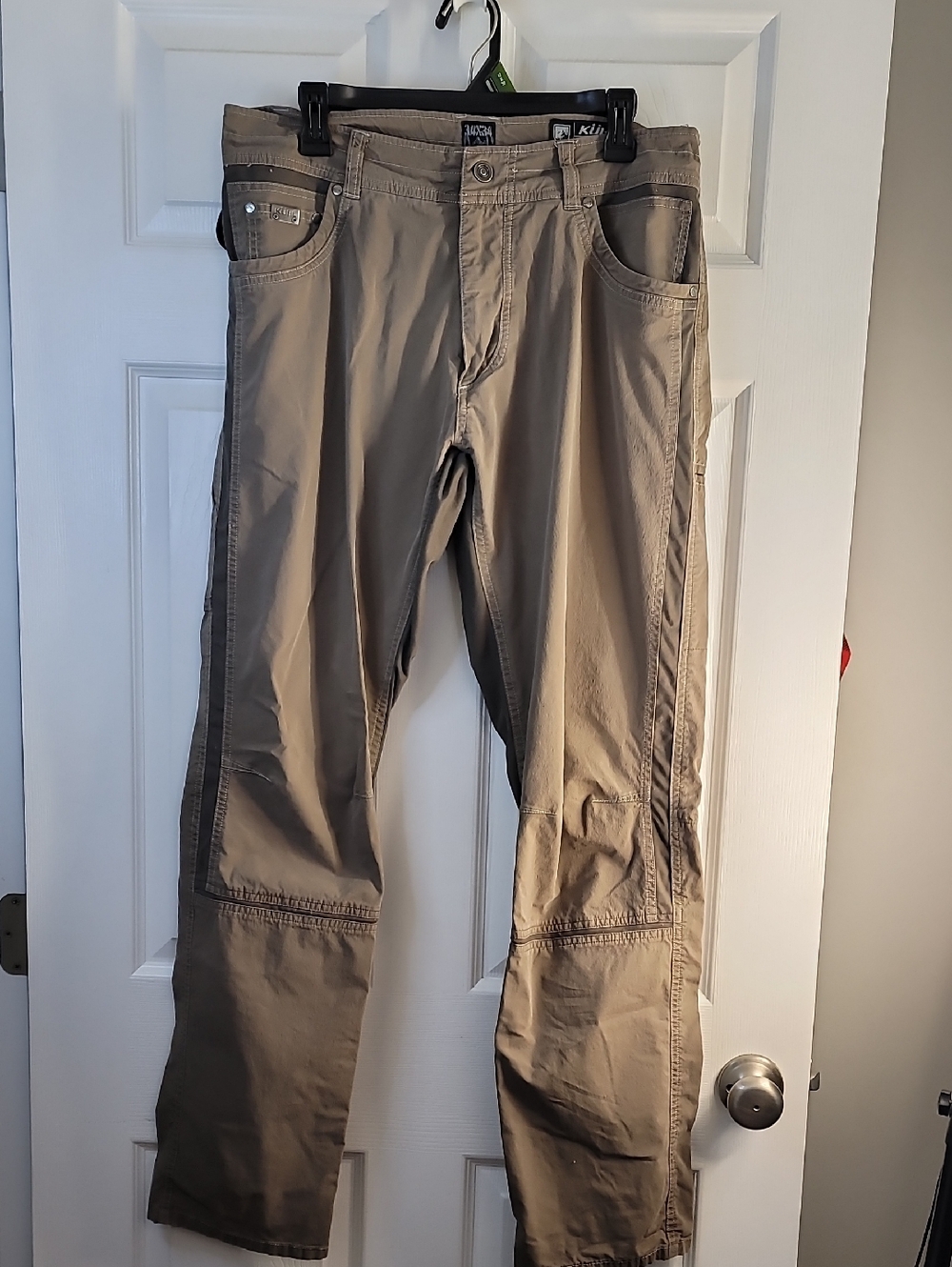 KUHL Radikl Pants Hiking Stretch 34x34 Mens Beige Outdoors Trail Camping
